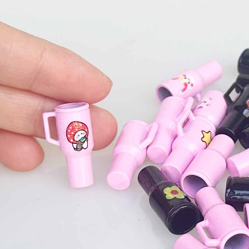 娃娃屋dollhouse家居摆件迷你保温杯模型仿真吸管diy水壶水杯金属