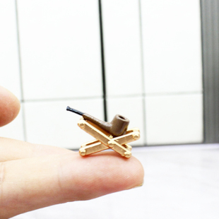 迷你小烟斗加架子模型微缩娃娃屋摆件12分bjd场景配件袖珍装饰品