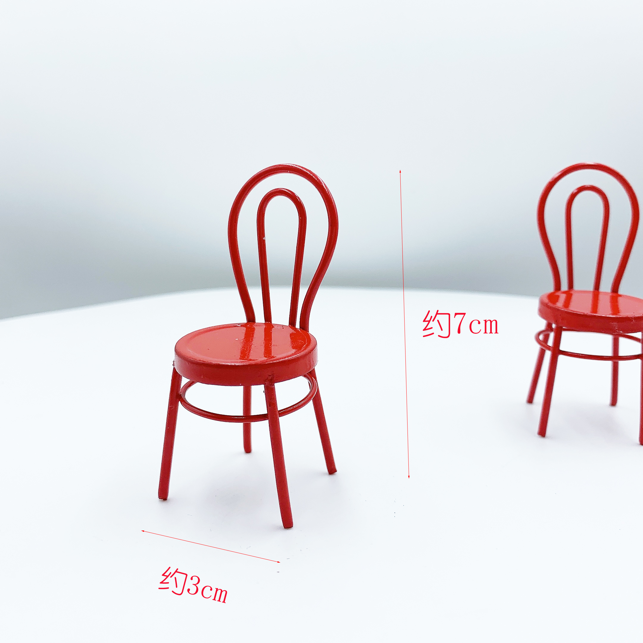 迷你仿真袖珍铁艺椅子凳子