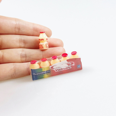 迷你酸奶饮料模型娃娃屋dollhouse塑封整排微缩仿真食玩场景配件