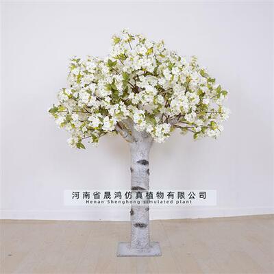 仿真白色樱花树枝人造樱花树盆景桃花树装饰大树仿真花树装饰假树