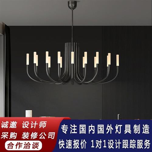 定制后现代意式极简个性全铜吊灯美式复古别墅酒店会所装工程灯具