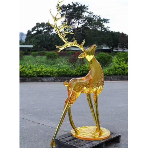 厂家直供透明树脂景观鹿雕塑公园绿地商业街美陈摆件雕塑装饰小品