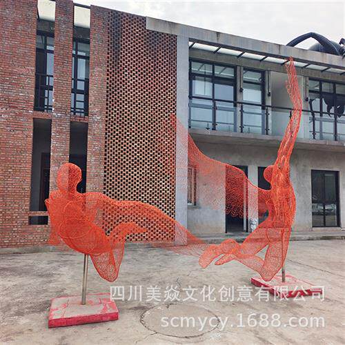 公司制作博物馆展览中心不锈钢丝人物编织小品装置艺术品摆件雕塑