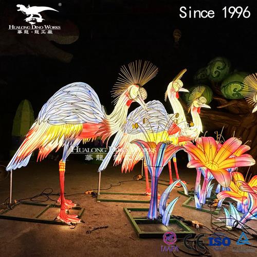 大型商场游乐场灯会公园夜游景观火烈鸟发光鸟实力彩灯源头厂家