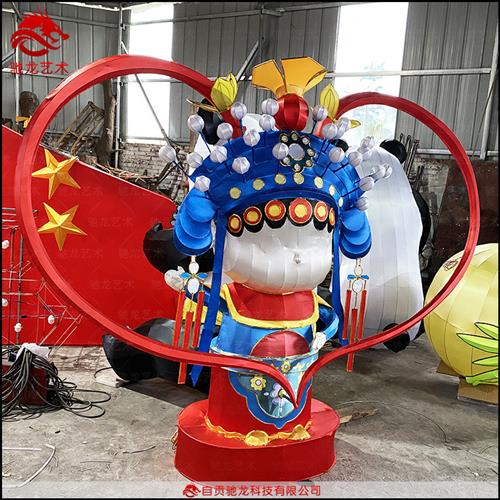 戏曲人物造型花灯京剧生旦净末丑灯笼定制传统布迎春灯饰灯笼装置