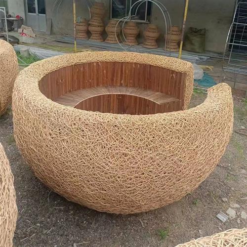 户外藤编鸟巢卡座悬挂座椅套件树上餐厅沙发景区民宿网红打卡道具