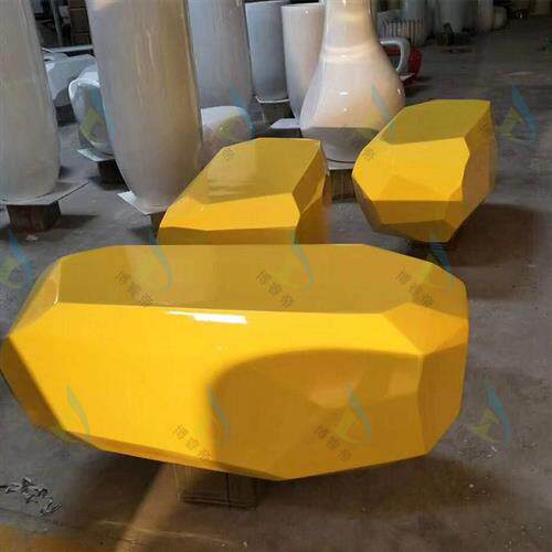 玻璃钢宝石坐凳商场椅影院休息区座椅室内外装饰美陈凳子商用级