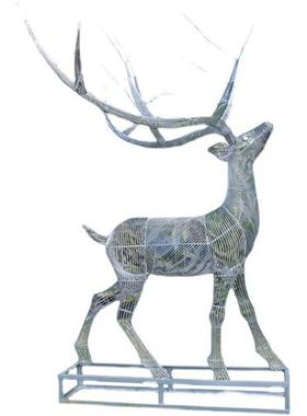 不锈钢铁艺动物雕塑定制户外花园林景观发光蝴蝶蒲公英梅花鹿摆件