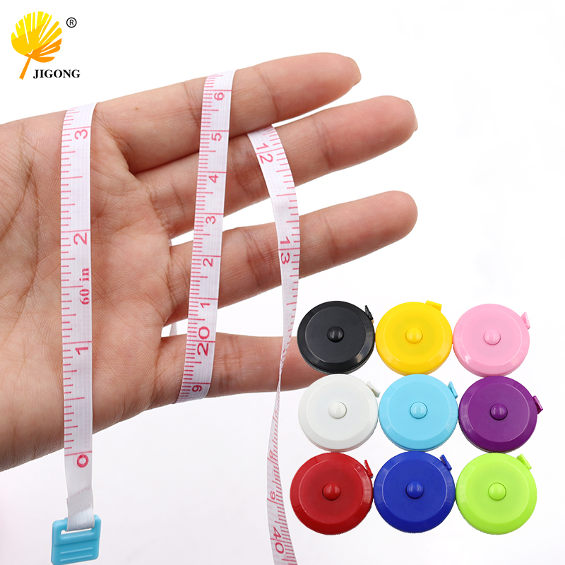 圆形卷尺1.5米 自动伸缩型卷尺 便携量衣迷你皮尺软皮尺三围尺