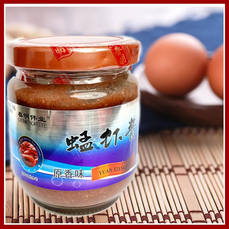 春明正宗虾酱山东青岛特产地道香蒸鸡蛋即食调味优质虾子酱瓶装