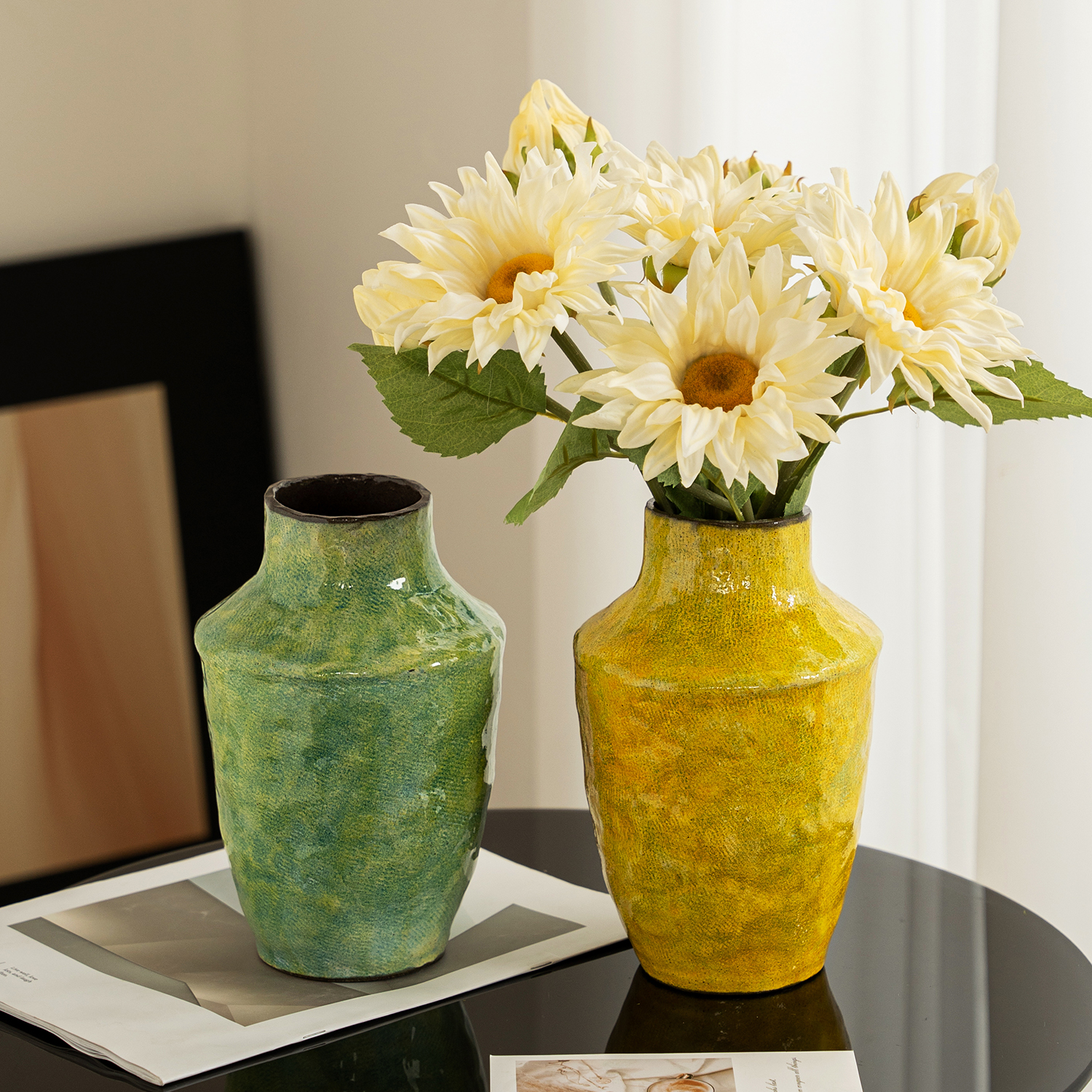 法式复古油画风陶瓷花瓶摆件