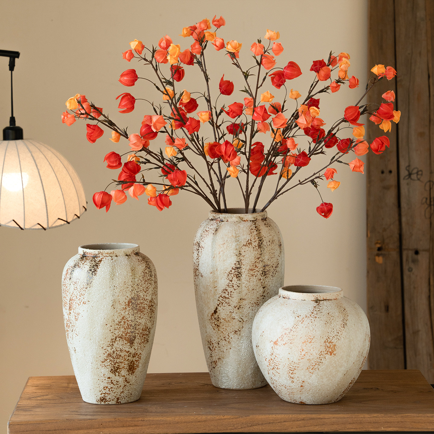 景德镇陶瓷中式花瓶摆件客厅玄关插花装饰品花器复古高级感粗陶罐,家居饰品,花瓶,淘宝优惠券,粉丝福利购,淘宝优惠卷