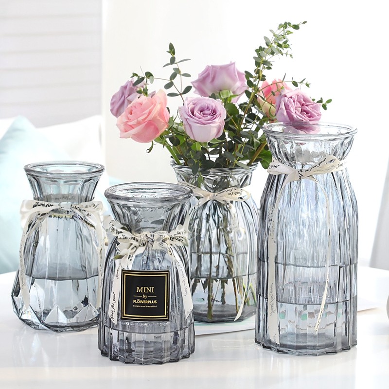 【四件套】玻璃花瓶透明水培绿萝植物富贵竹百合花瓶客厅插花摆件,鲜花速递/花卉仿真/绿植园艺,花瓶,淘宝优惠券,粉丝福利购,淘宝优惠卷