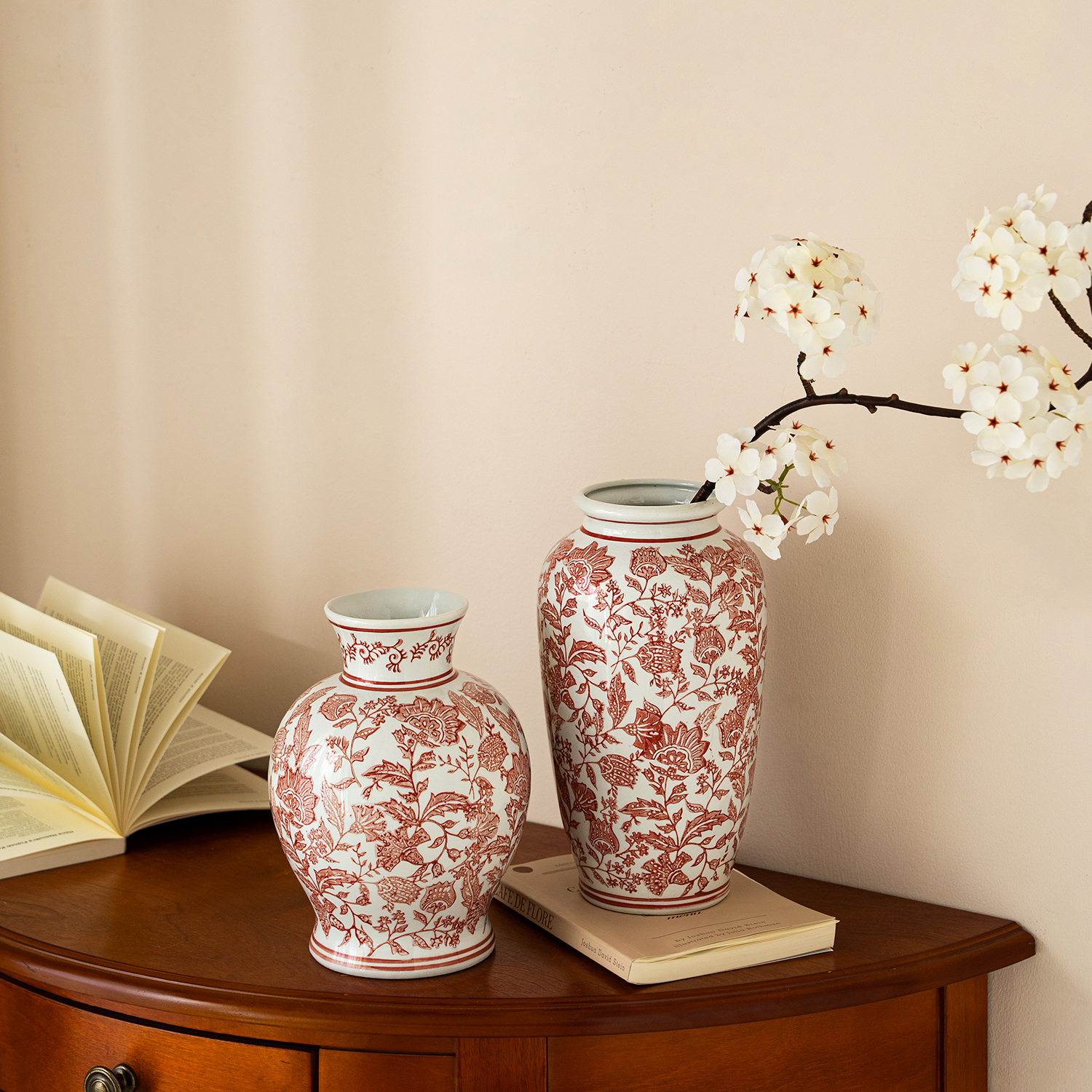 青花瓷复古陶瓷花瓶摆件