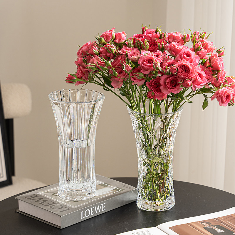 插花花瓶轻奢高级感玻璃透明水培鲜花现代简约风客厅餐桌大号摆件,鲜花速递/花卉仿真/绿植园艺,花瓶,淘宝优惠券,粉丝福利购,淘宝优惠卷