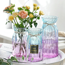玻璃花瓶透明水培富贵竹百合北欧插花客厅餐桌创意摆件 三件套