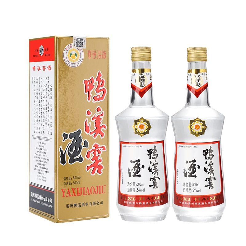 贵州鸭溪窖酒 复古500ml*2瓶浓香型54度纯粮白酒 官方旗舰店