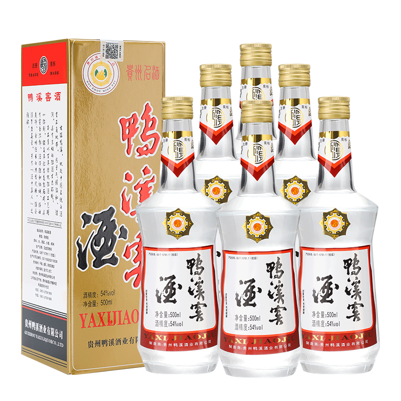 贵州鸭溪窖 500ml*6 浓香型54度纯粮白酒复古整箱装 官方旗舰店