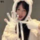 韩国ins儿童男女宝可爱嘴嘴怪表情五指手套亲子学生冬季 骑车保暖