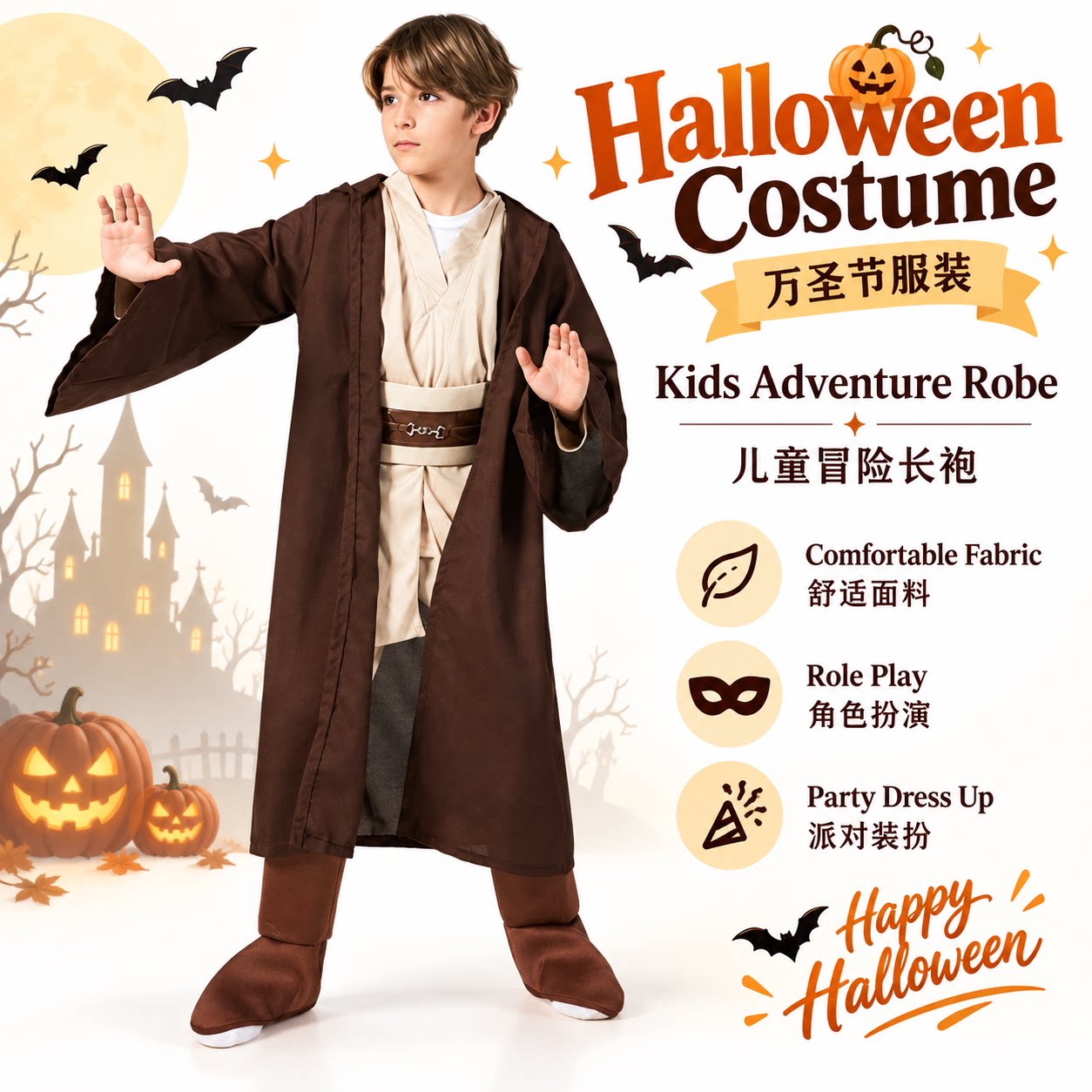 Halloween Classic Warrior Costume 万圣节经典武士演出服饰