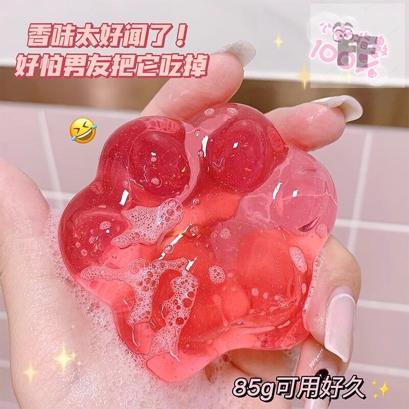 网红同款水蜜桃猫爪果冻皂去除螨虫香皂洗脸洗澡全身男女祛痘肥皂