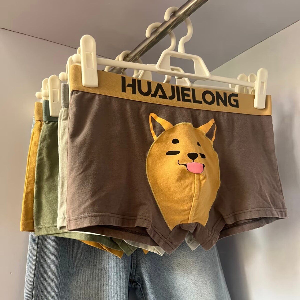 小红书纯棉可爱男士内裤卡通印花搞怪四角大码男士内裤送男友内裤