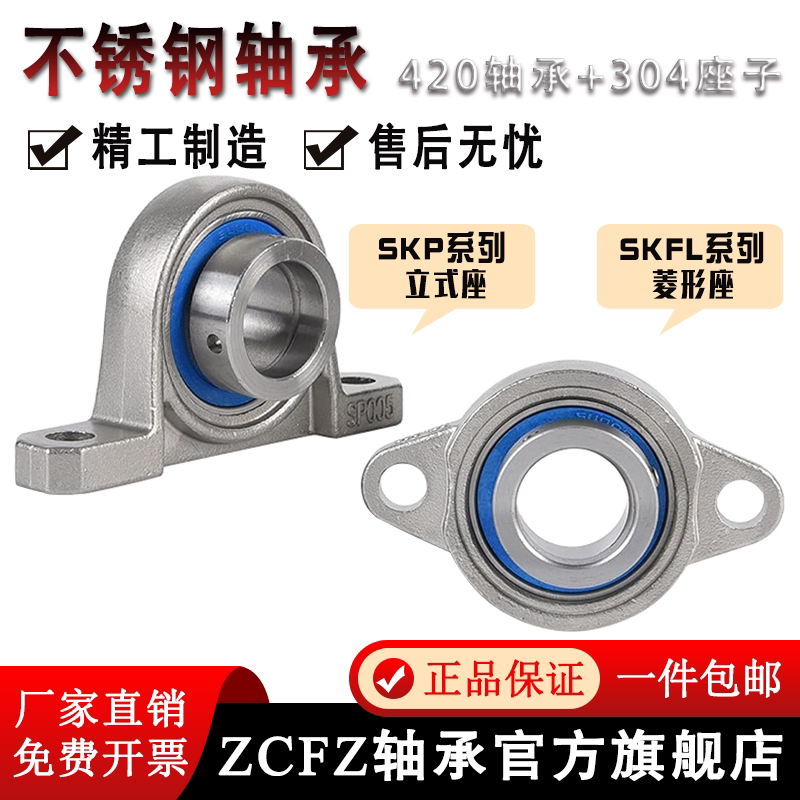 不锈钢小微型带座轴承SKPSKFL图片