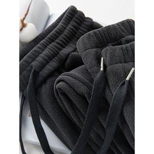 男秋冬季 加绒运动裤 新款 纯色加厚宽松束脚男士 home 休闲裤 daily