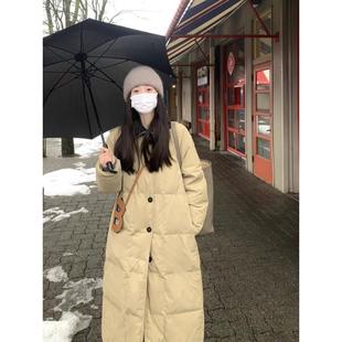 高级感中长款 GROVE 新款 翻领白鸭绒羽绒服女秋冬季 外套 FOREVER