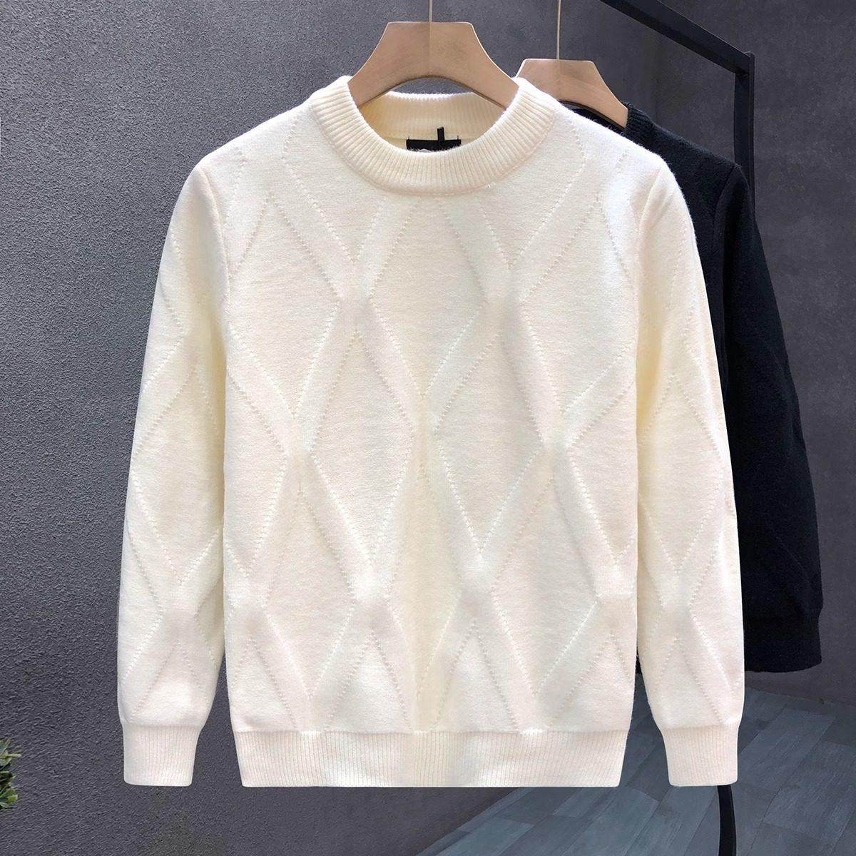 it Afternnaths潮牌！米白色重磅毛衣男保暖打底针织衫春秋季新款