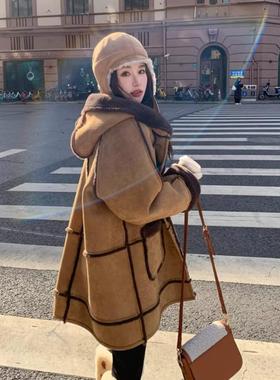 Spyb Maillard皮草女士秋冬一体外衣2025新款中长小香羊羊毛外衣