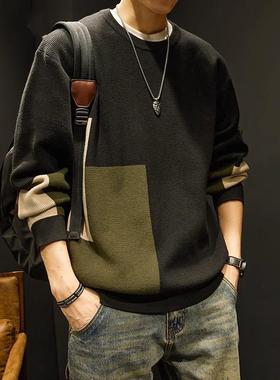 it neith BIAS潮牌高端毛衣男冬季撞色潮流百搭打底针织休闲男装