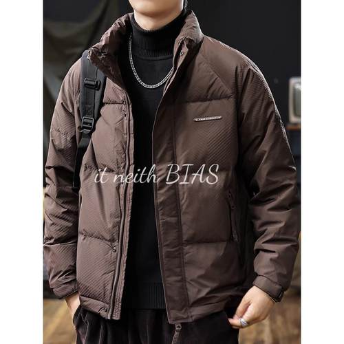 it neith BIAS美式覆古短款羽绒服男2025冬季新款白鸭绒立领外套