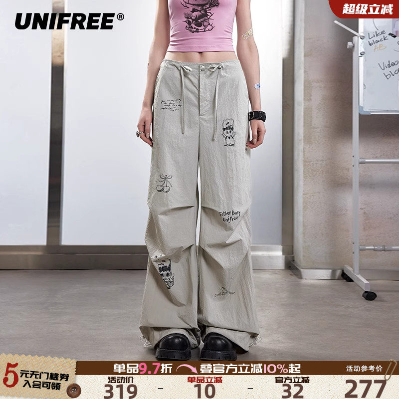 UNIFREE印花百搭休闲裤