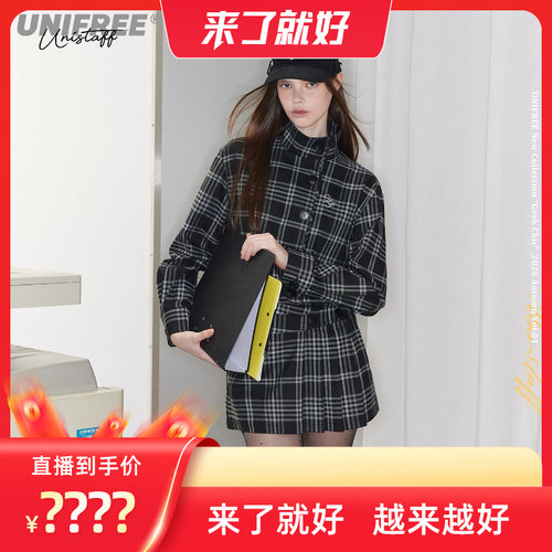 【来了就好】UNIFREE格纹梭织衬衫连衣裙女秋季U263I197Z1V1