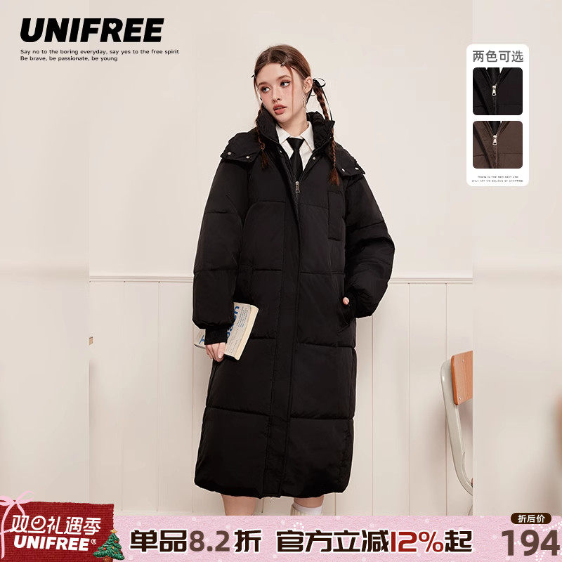 UNIFREE宽松韩版棉服长款