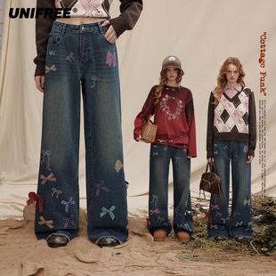 【呼呼严选专享】UNIFREE美式千禧风牛仔裤U253P033A2V1