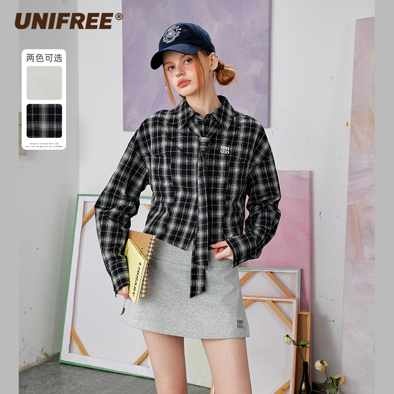 UNIFREE直筒单排扣长袖衬衫