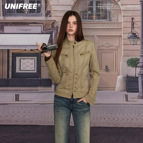 【强推！猎奇装】【超能小太阳专属】UNIFREE复古修身水洗短外套