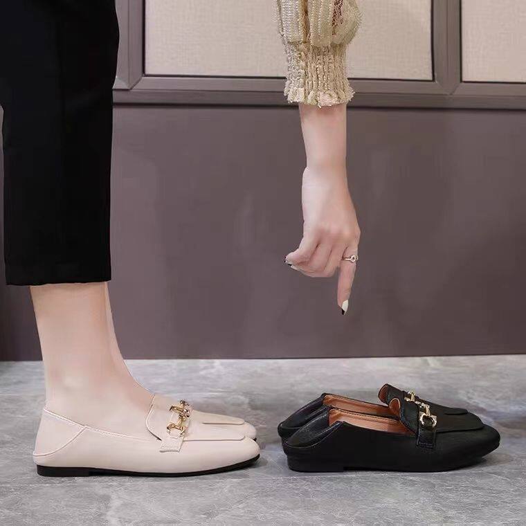 真皮单鞋女2026新款小皮鞋英伦风上班族黑色低跟森女平底乐福鞋女