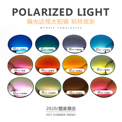 偏光墨镜镜片炫彩防UV大脸太阳近视高清非球面镜片高低度数近视