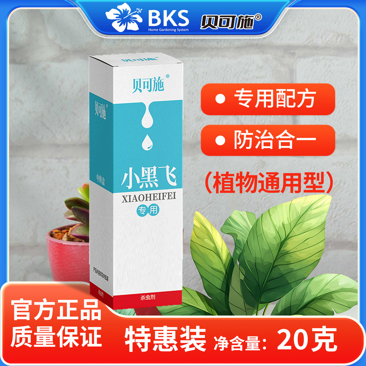 贝可施小黑飞杀虫剂家用盆栽绿植花盆专用土壤花卉杀虫农药呋虫胺