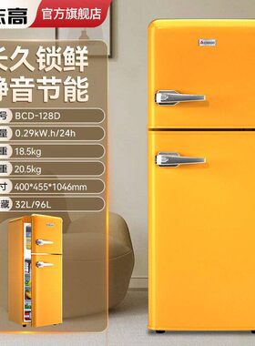 志高复古风冰箱小型家用INS风一级能效两门双门办公室宿舍租房