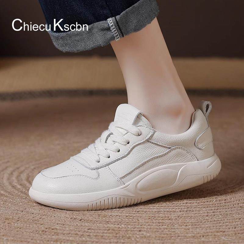 Chiecu Kscbn品牌女鞋真皮时尚气质小白鞋女2025新款防滑休闲鞋,女鞋,时尚休闲鞋,淘宝优惠券,粉丝福利购,淘宝优惠卷