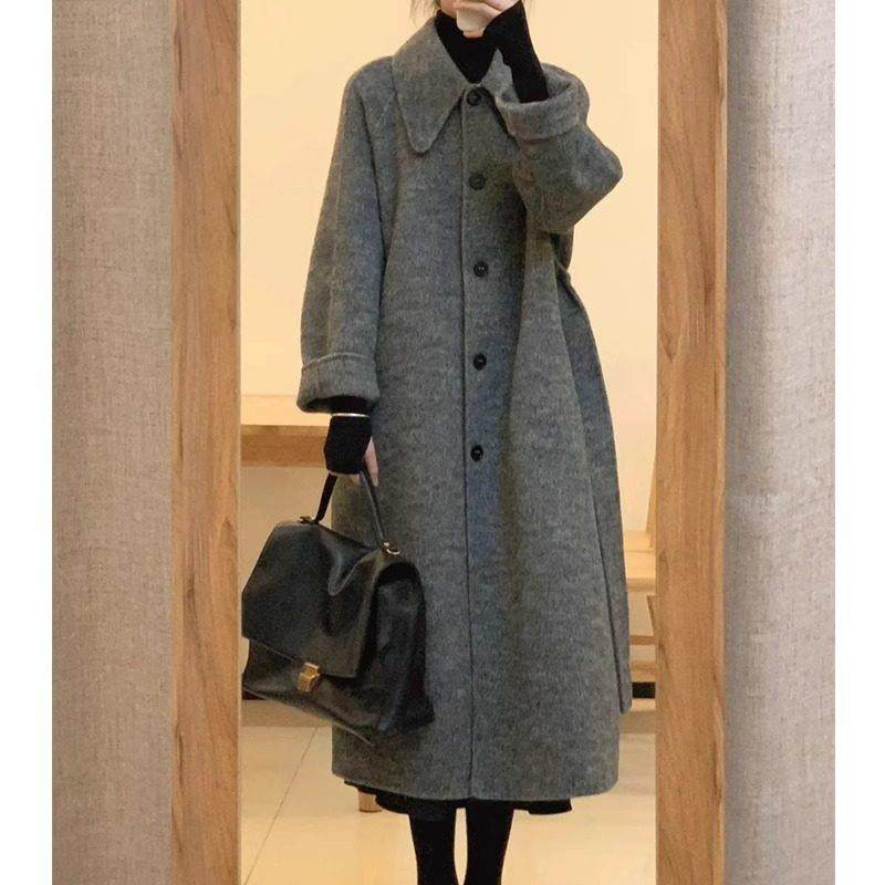 LILY MOST呢子大衣女毛呢外套2025冬季新款高级感小中长款赫本风