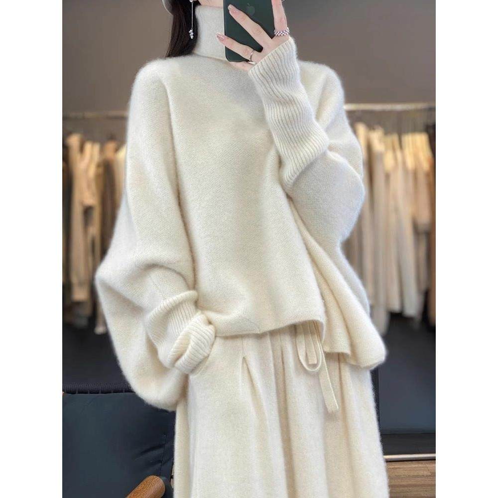 【浪漫韵味】秋冬高领100%纯羊绒衫女士廓形宽松大码堆堆领上衣,女装/女士精品,羊绒衫,淘宝优惠券,粉丝福利购,淘宝优惠卷