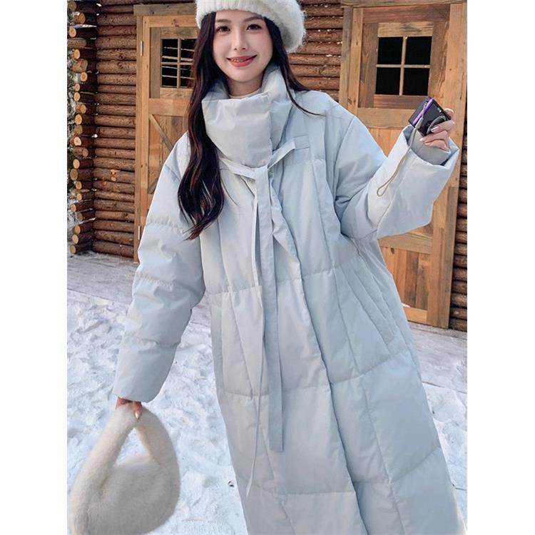 Baulmain Paul中长款羽绒服冬季2025年新韩系宽松加厚白鸭绒外套