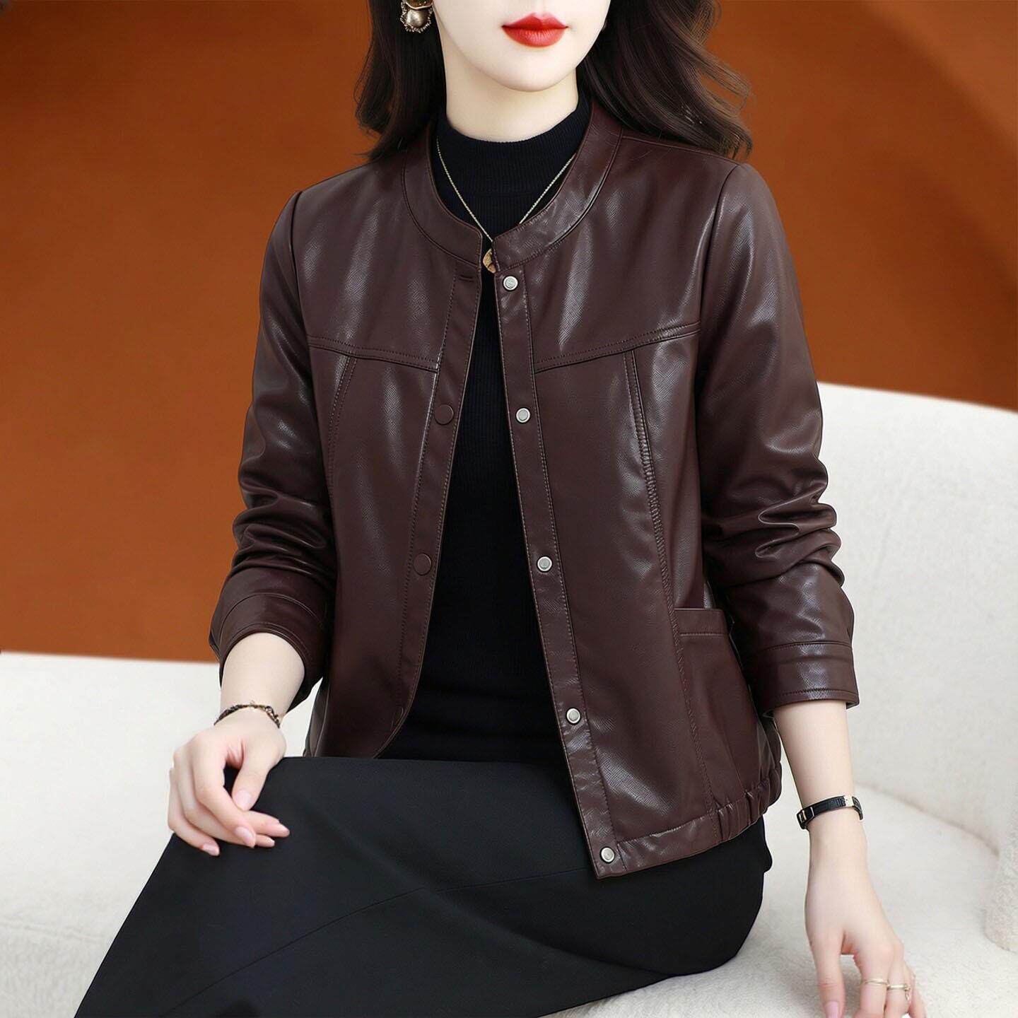 玛古芭短款海宁皮衣女秋季2026新款小香风高级感小个子女款外套