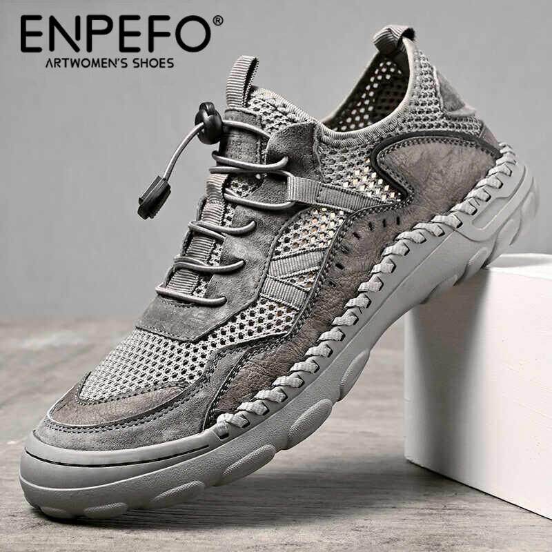 ENPEFO【法式】夏季透气网面鞋男低帮一脚蹬轻便户外休闲鞋不累脚
